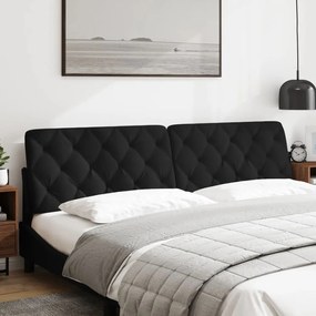 fekete bársony fejtámla párna 200 cm