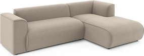 Világosbarna sarokkanapé (jobb oldali-heverő résszel) Merid – Ropez