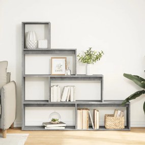 4 szintes betonszürke szerelt fa könyvespolc 143,5x29x143,5 cm