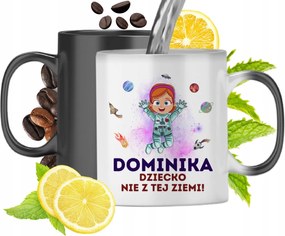 Mágikus bögre Dominikának Fekete matt nyomott mintával 330ml