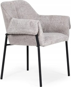 Szürke kárpitozott szék karfával irodai nappali fésülködőasztalhoz K522