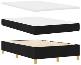 Box Spring Ágy Matrac &amp; Pad Fekete 120x190 cm Szövet