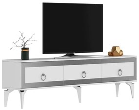 TV asztal/szekrény Muvuta 2 (fehér + ezüst) . Akció -21%. 1095414