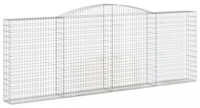 vidaXL 7 db íves horganyzott vas gabion kosár 400x30x140/160 cm