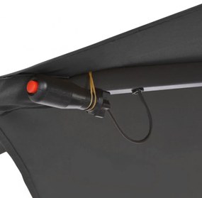antracit konzolos kerti napernyő LED-del és fémrúddal 350 cm