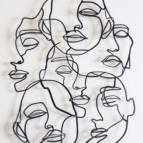 Faces fém fali dekoráció, 44×60 cm
