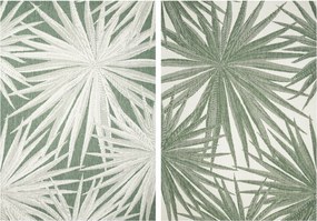 Kültéri Kétoldalas Szőnyeg Teraszra Erkélyre Levélmintás Kültéri 120x170 cm