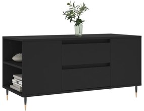 fekete szerelt fa dohányzóasztal 102x44,5x50 cm