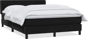 vidaXL fekete bársony rugós ágy matraccal 160x210 cm
