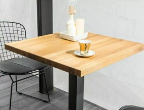 Fekete étkezőasztal tölgy asztallappal PURO 70x70