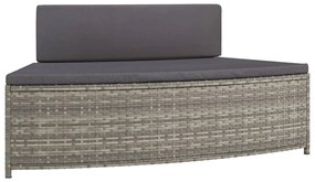 2 db szürke polyrattan pezsgőfürdő pad párnával
