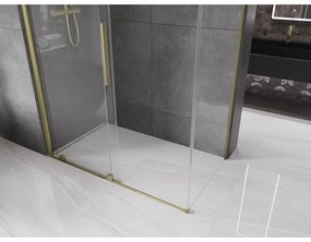 Mexen Velar, zuhanykabin tolóajtóval 160 (ajtó) x 85 (fal) cm, 8mm átlátszó üveg, arany matt, 871-160-085-01-55