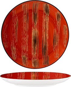 Ebédlő tányér nagy porcelán piros Wilmax kerek 28 cm