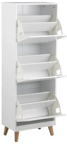 Fehér CARLY cipős szekrény 3 fiókkal