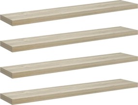 vidaXL 4 db tölgyszínű MDF lebegő fali polc 120 x 23,5 x 3,8 cm