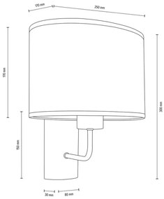 Spot-Light 2017400111557 - MERCEDES fali lámpa 1xE27/25W/230V tölgy