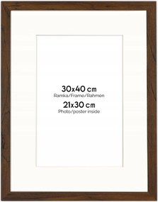 Barna képkeret 30x40 cm passe partout (21x30 cm)