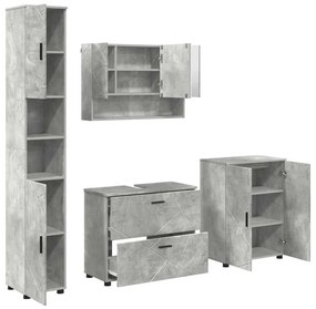 Fürdőszoba bútor szett 4 pcs Beton szürke 30 x 35 x 192 cm