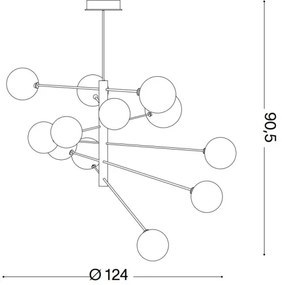 Ideal Lux - LED Csillár rúdon EQUINOXE 12xG4/2W/230V átm. 124 cm króm/átlátszó