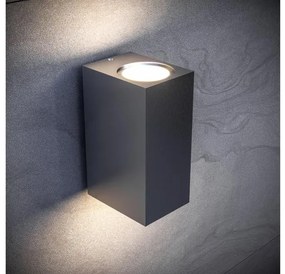 Lámpa Fali lámpa TIAGO négyzet, 2 irányú, GU10, MAX.2x35W, IP54 AC220-240V, 50/60Hz, fekete