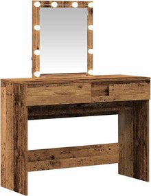 vidaXL Öltözködőasztal fiókkal Öreg fa 100 x 40 x 130 cm Faanyag