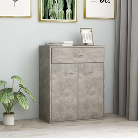betonszürke szerelt fa tálalószekrény 60 x 30 x 75 cm