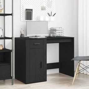Íróasztal Fekete Tölgy 100x49x75 cm Műszaki Fa