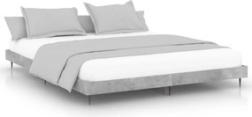 vidaXL betonszürke szerelt fa ágykeret 140 x 200 cm
