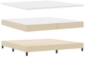 Boxspring Ágy Matrac Kígyóban Krém 200x200 cm Szövet
