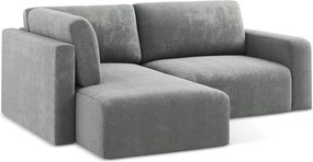 Szürke zsenília kinyitható-tárolóhelyes sarokkanapé (bal oldali-L alakú) Kona – Makamii