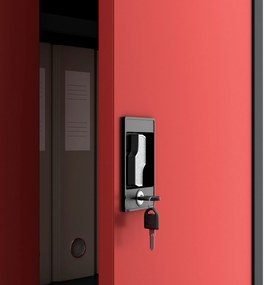 Fém iratszekrény JAN II, 1150 x 185 x 400 mm, antracit-piros