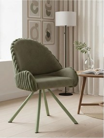 Zöld kárpitozott karfás étkezőfotel szett 2 db-os Stockholm – Mauro Ferretti