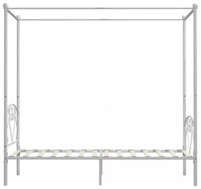 fehér fém baldachinos ágykeret 100 x 200 cm