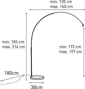 Modern króm ívlámpás állítható árnyékoló nélkül