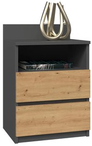 Riano MIX M1 éjjeliszekrény, 40x59x32 cm, antracit-tölgy