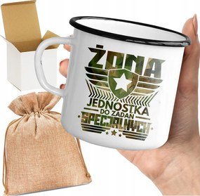 Bögre_zománcozott Nyomott Mintás Feleség Egység Különleges Feladatokhoz Ajándék