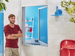 Szúnyogháló, ablakra, tépőzáras, 1,3 x 1,3 m, TESA&amp;reg; Comfort, fekete (TE5539621)