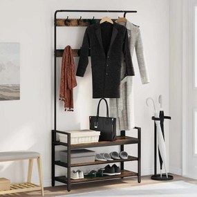 Kabáthorog polcokkal Füstölt tölgy 95 x 34 x 184 cm Faanyag