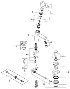 GROHE 23450001 - Mosdócsaptelep CONCETTO M fényes króm
