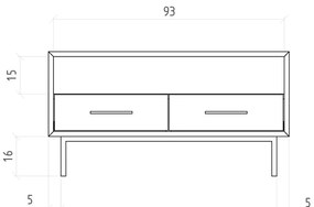 Natúr színű tölgyfa TV-állvány 90x50 cm Abies – The Beds