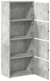 betonszürke szerelt fa könyvespolc 40x24x102 cm