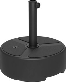 Outsunny tölthető HDPE napernyőtalp — kör állvány Ø38/Ø48 mm-hez, homok 20 kg vagy víz 18 kg, erkély/terasz/kert — fekete | Aosom