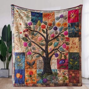 Takaró ágytakaró Art Az élet fája virágok rozli virág patchwork 150x200