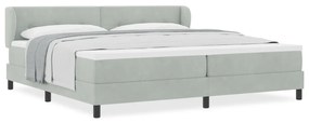Box Spring Ágy Matraccal Világosszürke 200x200 cm Bársony