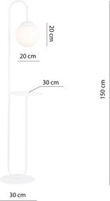 Emibig modern állólámpa bari fehér emi1236/lp1
