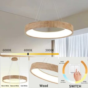 Brilagi - LED csillár kábelen FALCON WOOD MODERN LED/40W/230V, átmérő 60 cm, fa