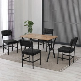 Dubai étkezőgarnitúra, antracit-dió, 110 cm