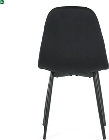 Jídelní židle, černá, sametová látka, CT-V2971 BK4