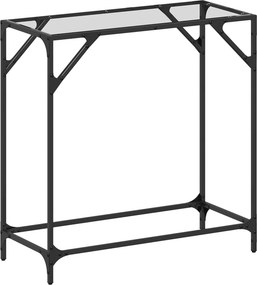 vidaXL acél tálalóasztal átlátszó üveglappal 80 x 35 x 81 cm