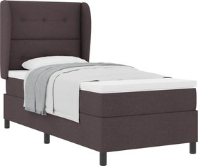 vidaXL Boxrugós ágy matracmal sötétbarna 80 x 200 cm szövet